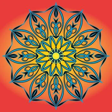 Cartoon circular pattern. Arts round vector symbol Stock Illustration