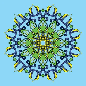 Cartoon circular pattern. Arts round vector symbol Illustrazione stock