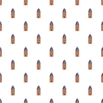 Cartoon city buildings pattern creating urban background Illustrazione stock