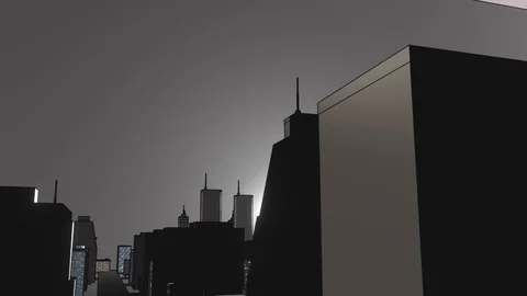 Cartoon city fly through 스톡 동영상 100461523