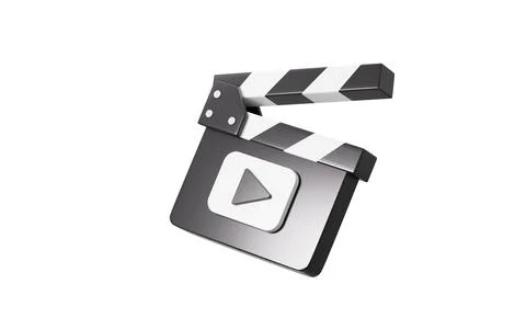 Cartoon clapper board model, 3d rendering. Stock Illustration