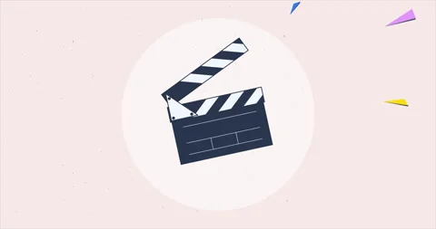 Cartoon clapperboard. 4K stop motion animation Stock Footage 326990814