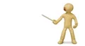 Cartoon clay man shows something and speak, loopable. HD Footage