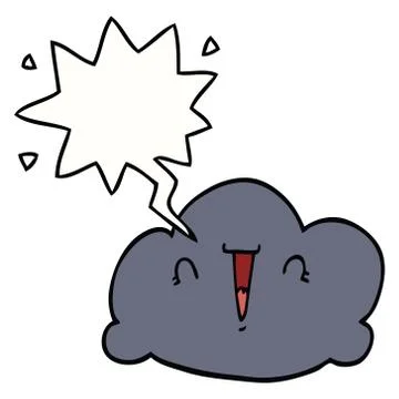 Cartoon cloud and speech bubble Stock Illustration