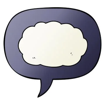Cartoon cloud and speech bubble in smooth gradient style Stock Illustration