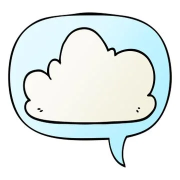 Cartoon cloud and speech bubble in smooth gradient style Stock Illustration