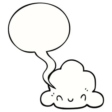 Cartoon cloud and speech bubble Stock Illustration