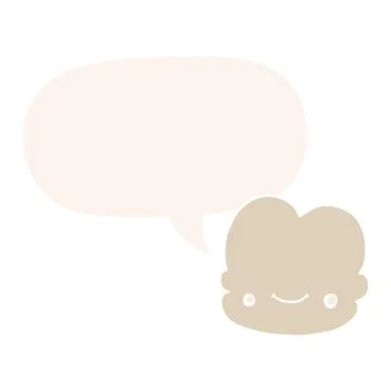 Cartoon cloud and speech bubble in retro style Illustrazione stock