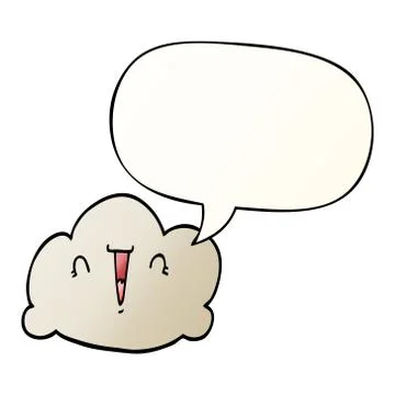 Cartoon cloud and speech bubble in smooth gradient style 스톡 일러스트