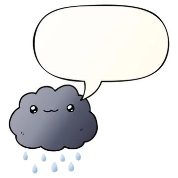 Cartoon cloud and speech bubble in smooth gradient style 스톡 일러스트