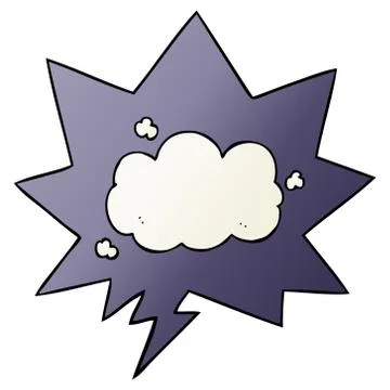 Cartoon cloud and speech bubble in smooth gradient style 스톡 일러스트