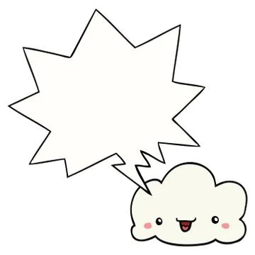 Cartoon cloud and speech bubble Stock Illustration