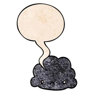 Cartoon cloud and speech bubble in retro texture style Illustrazione stock