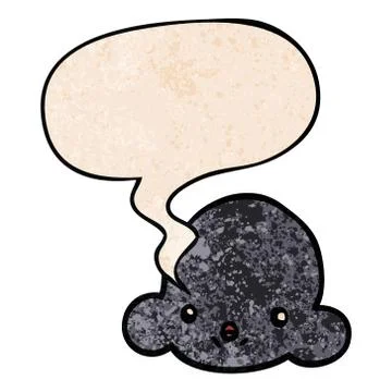 Cartoon cloud and speech bubble in retro texture style 스톡 일러스트