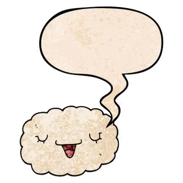 Cartoon cloud and speech bubble in retro texture style Illustrazione stock