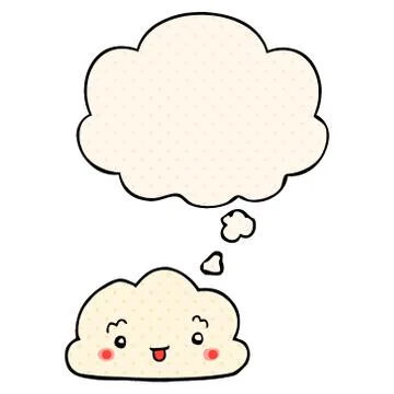 Cartoon cloud and thought bubble in comic book style 스톡 일러스트