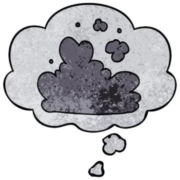 Cartoon cloud and thought bubble in grunge texture pattern style 스톡 일러스트