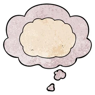 Cartoon cloud and thought bubble in grunge texture pattern style 스톡 일러스트