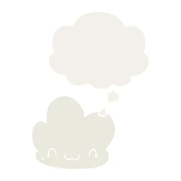 Cartoon cloud and thought bubble in retro style 스톡 일러스트