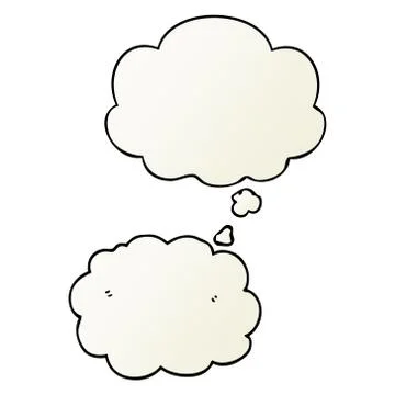 Cartoon cloud and thought bubble in smooth gradient style イラスト素材