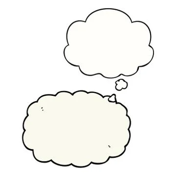 Cartoon cloud and thought bubble Stock Illustration