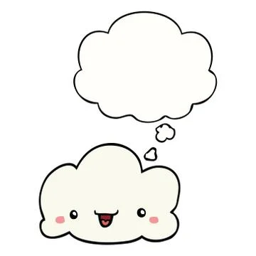 Cartoon cloud and thought bubble Stock Illustration
