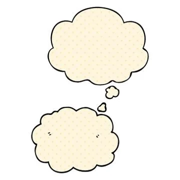 Cartoon cloud and thought bubble in comic book style Illustrazione stock