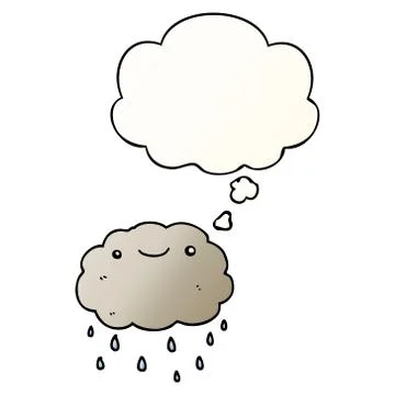 Cartoon cloud and thought bubble in smooth gradient style イラスト素材
