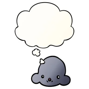 Cartoon cloud and thought bubble in smooth gradient style 스톡 일러스트