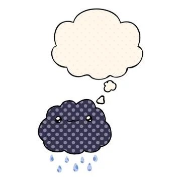 Cartoon cloud and thought bubble in comic book style 스톡 일러스트