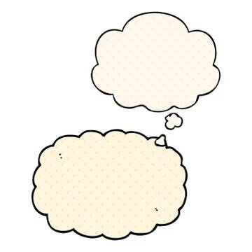 Cartoon cloud and thought bubble in comic book style Illustrazione stock