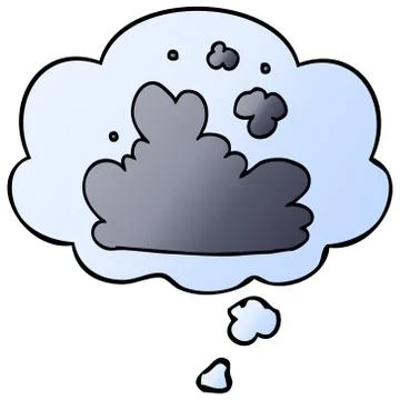 Cartoon cloud and thought bubble in smooth gradient style 스톡 일러스트