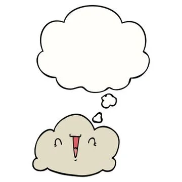 Cartoon cloud and thought bubble 스톡 일러스트