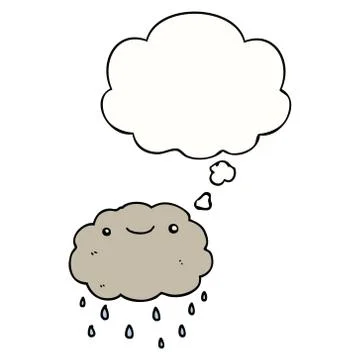 Cartoon cloud and thought bubble 스톡 일러스트