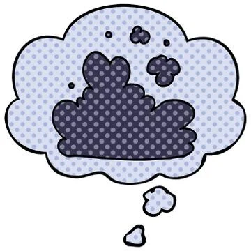 Cartoon cloud and thought bubble in comic book style イラスト素材