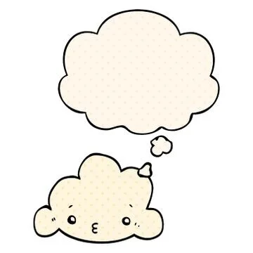 Cartoon cloud and thought bubble in comic book style Illustrazione stock