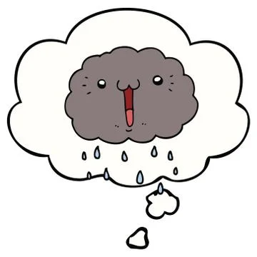 Cartoon cloud and thought bubble 스톡 일러스트