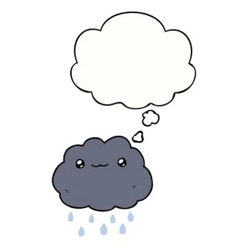 Cartoon cloud and thought bubble Illustrazione stock