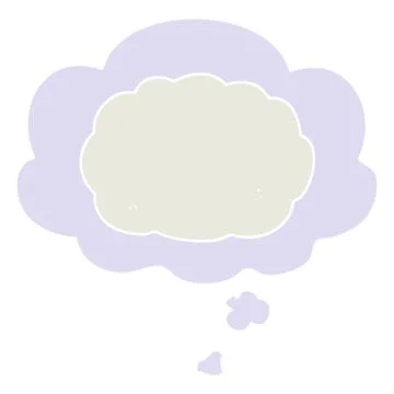 Cartoon cloud and thought bubble in retro style Stock Illustration