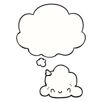 Cartoon cloud and thought bubble Stock Illustration