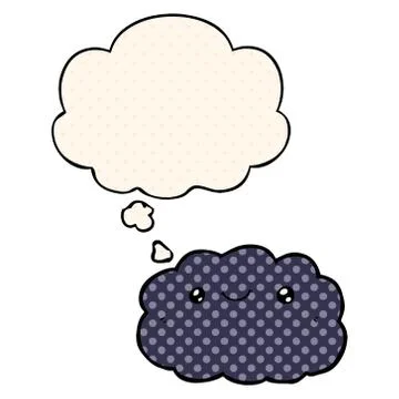 Cartoon cloud and thought bubble in comic book style イラスト素材