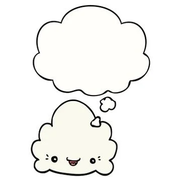 Cartoon cloud and thought bubble Illustrazione stock