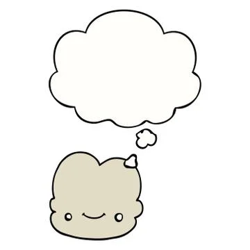 Cartoon cloud and thought bubble Stock Illustration