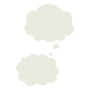 Cartoon cloud and thought bubble in retro style 스톡 일러스트