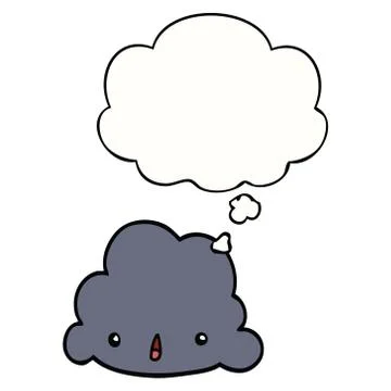 Cartoon cloud and thought bubble 스톡 일러스트