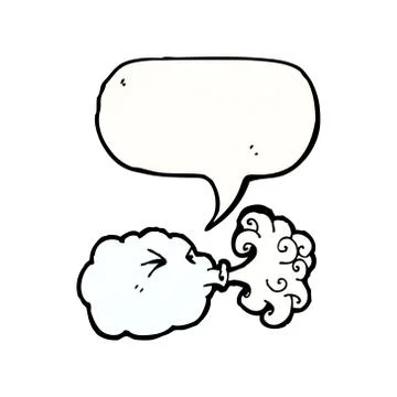 Cartoon cloud blowing wind Stock Illustration