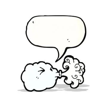 Cartoon cloud blowing wind Stock Illustration
