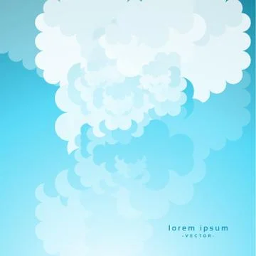 Cartoon cloud on blue sky background Stock Illustration