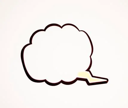 Cartoon Cloud with a Bolt of Lightning Stock Photos