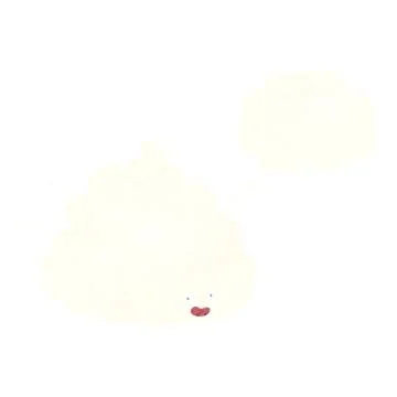 Cartoon cloud character with thought bubble Stock Illustration